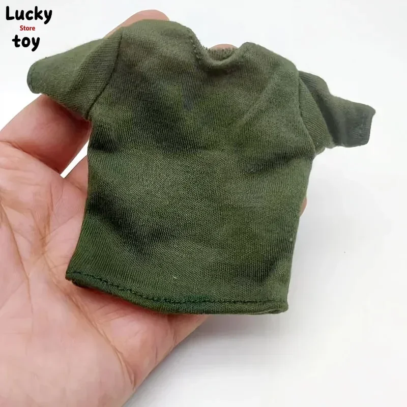 1/6 Scale Green Cotton Vest Short Sleeve Male Clothes Model for 12in Phicen Action Figure 30cm Dolls Accessory