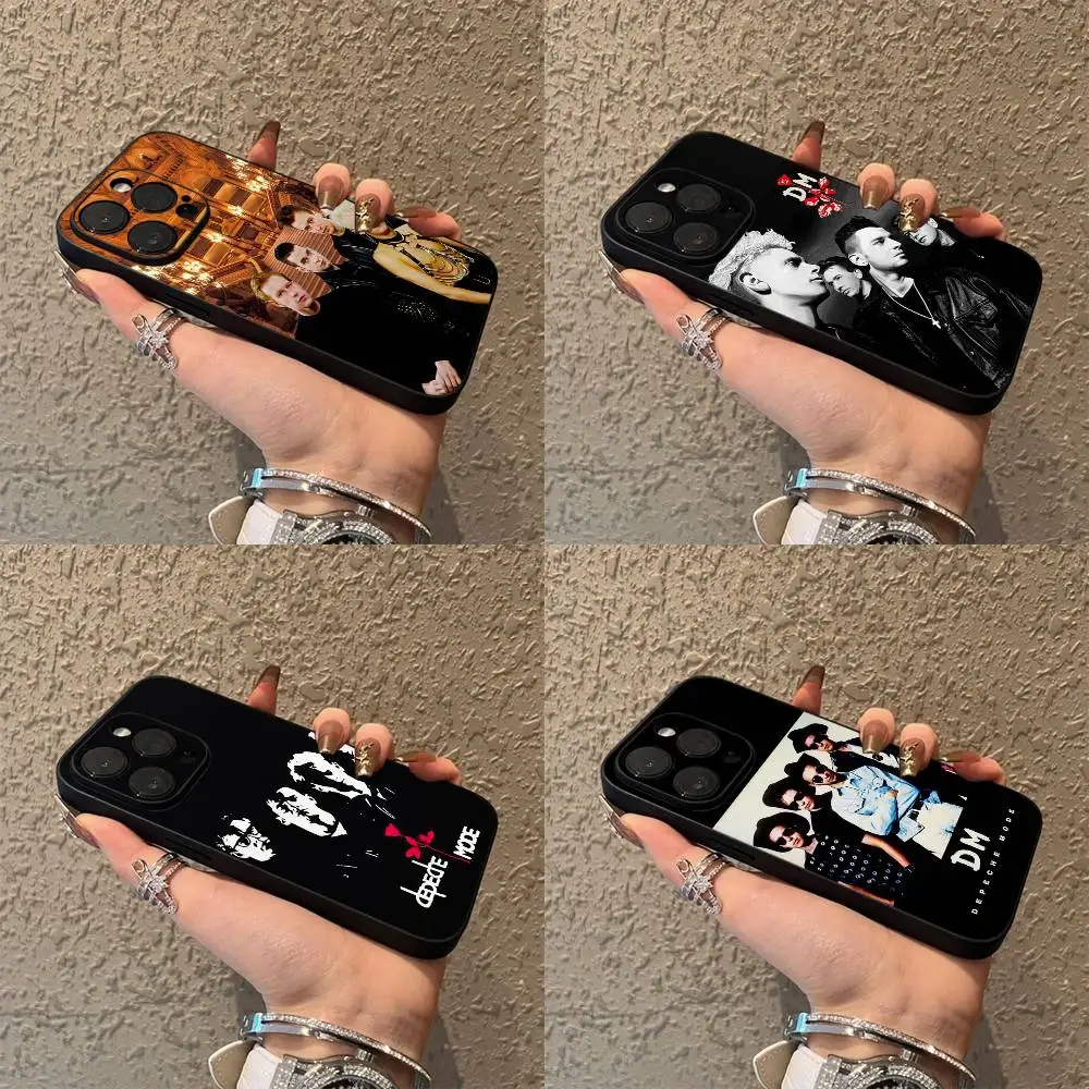 

D-Depeche Mode Phone Case For iPhone 16,15,14,13,12,11,Pro,XS,Max,XR,Plus,E,SE4,Mini Black Soft Cover