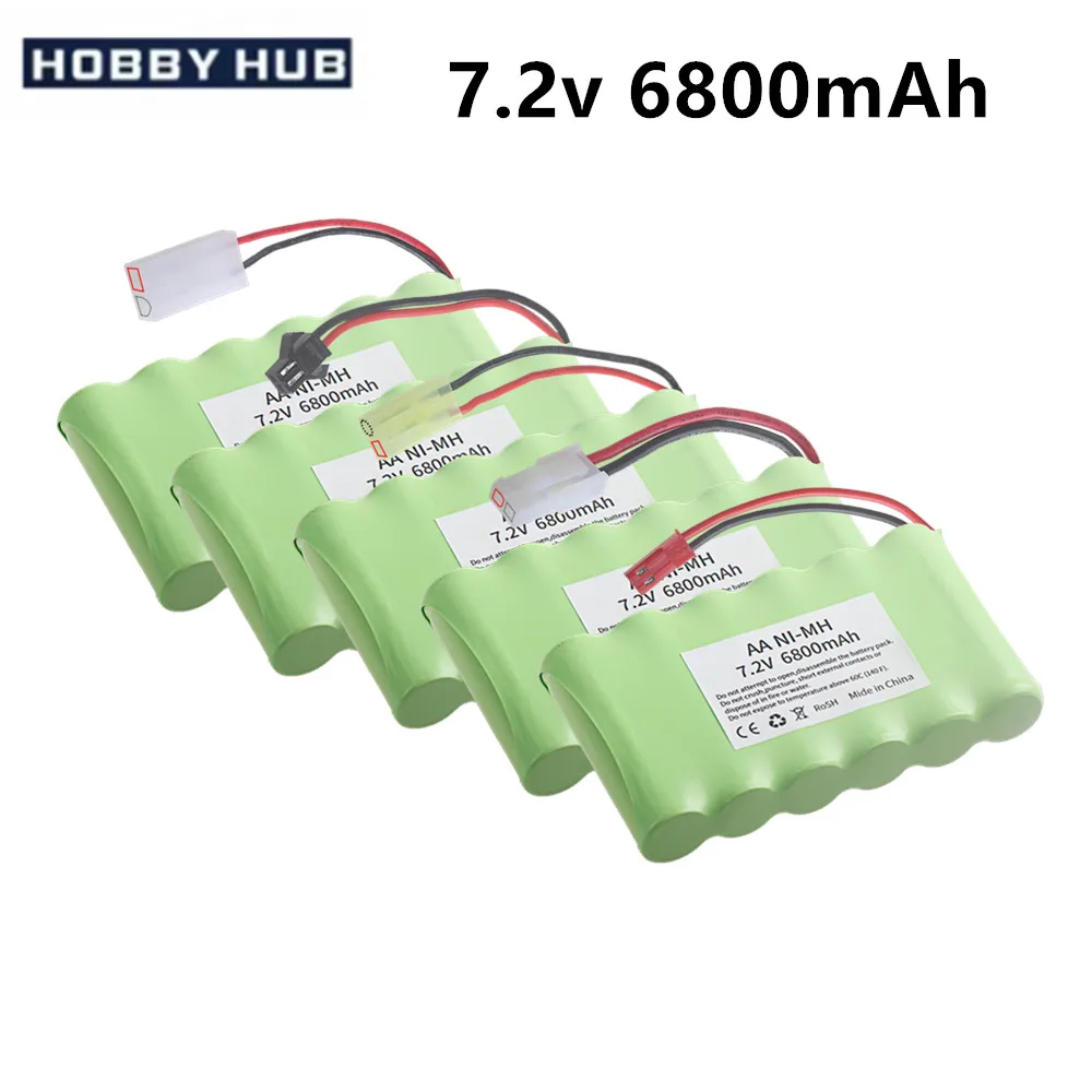 7.2v 6800mah NiMH Battery SM/JST/Tamiya For Rc toys Car Tank Train Robot Boat Gun Ni-MH AA 7.2 v 3000 mah Rechargeable Battery