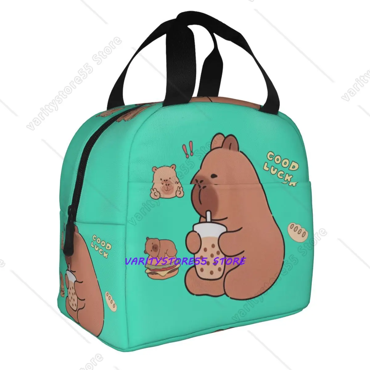 Custom Cartoon Animal Pets Capybara Thermal Insulated Lunch Bag Women Resuable Lunch Tote Kids School Children Storage Food Box