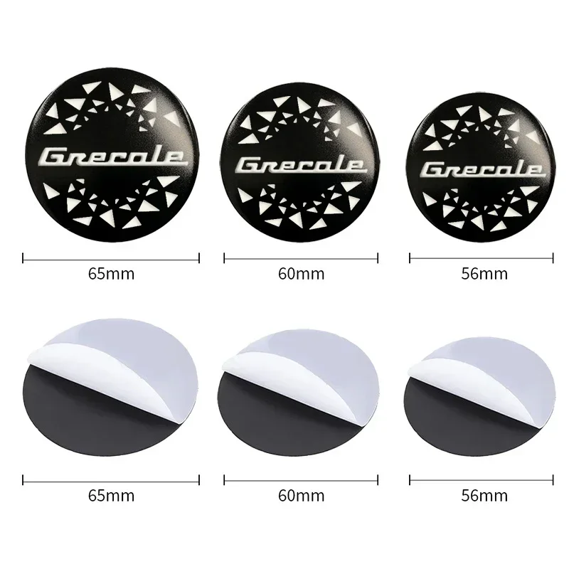 4pcs 56/60/65mm Alloy Car Wheel Center Hub Badge Stickers Tire Decoration for Grecale