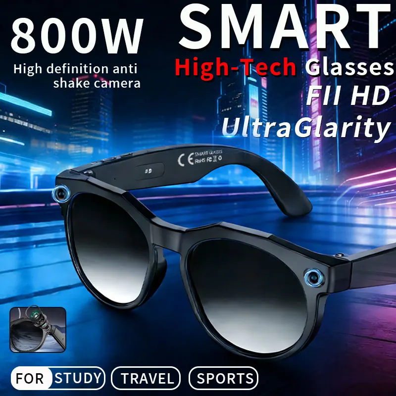 

AI Smart Glasses 800W camera glasses Color-Changing Translation Glasses Photo Video Recording Waterproof Call smart glasses 2026