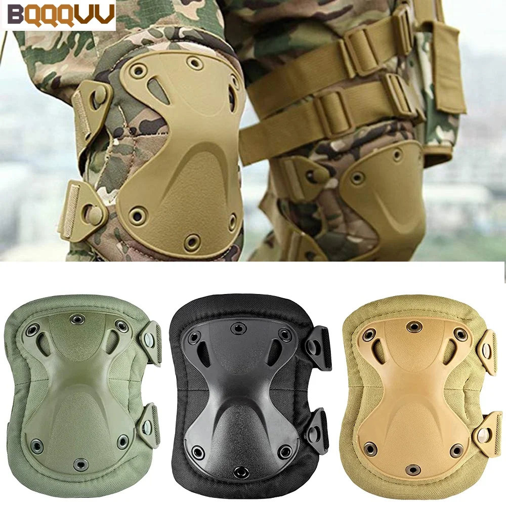 Tactical Combat Knee and Elbow Protective Pads Set, Adjustable Knee Protection, Guard Brace, Safety Gear, Outdoor, 4Pcs/Set