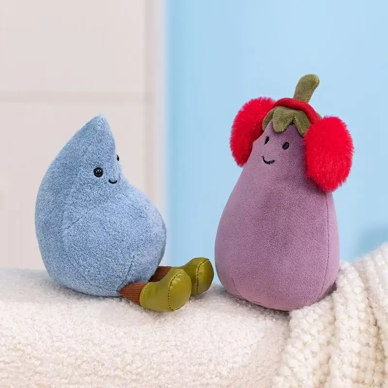 Nowa Wampirzyca Bakłażan Kropla Deszczu Lalka Symulacja Wypełniona Pluszowa Zabawka Kreskówka Anime Śliczny Prezent Urodzinowy dla Dzieci Zabawna Lalka