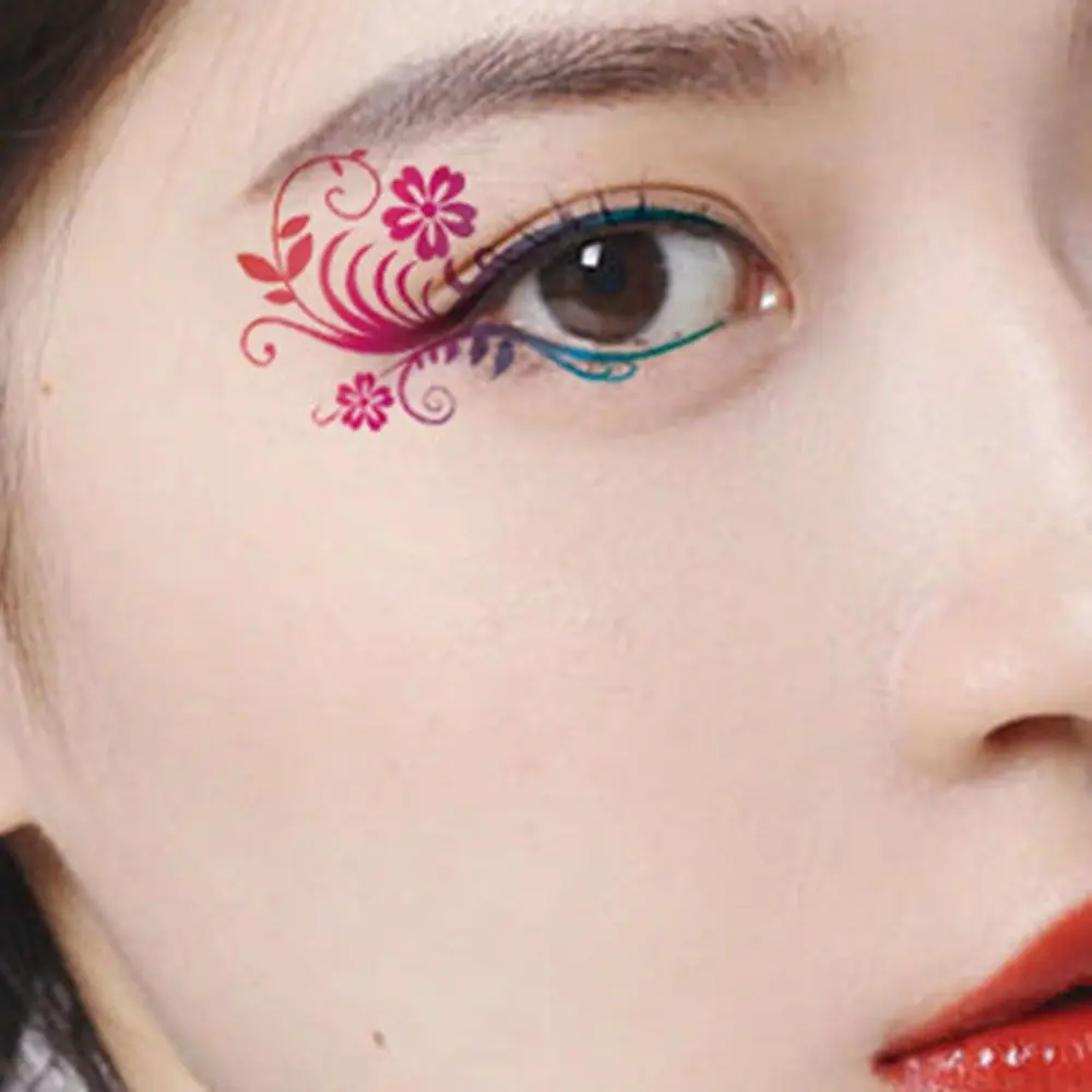 Waterproof Eyelash Tattoo Sticker Sweat-Proof Long Lasting Eyelash Make-Up Sticker Flower Temporary Eye Shadow Tattoo Stickers