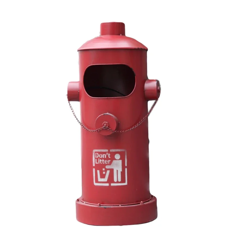 

Creative trash can old pedal iron fashion cute retro creative fire hydrant trash can