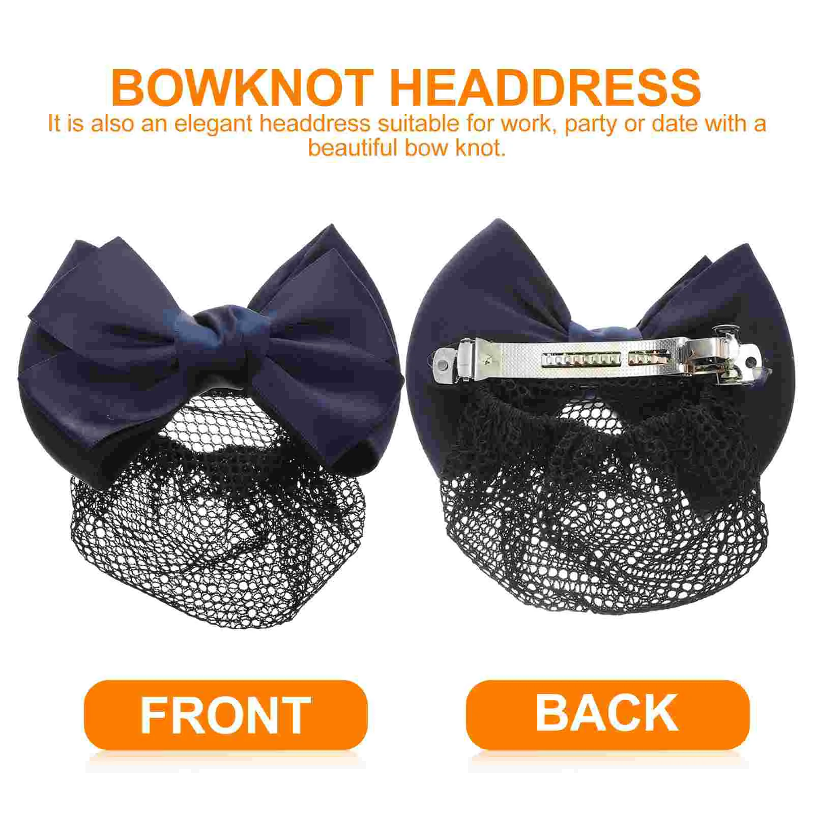 Hair Decoration Bowknot Headdress Elasticity Bun Nets Women Snood Pearl Studded Hairpin