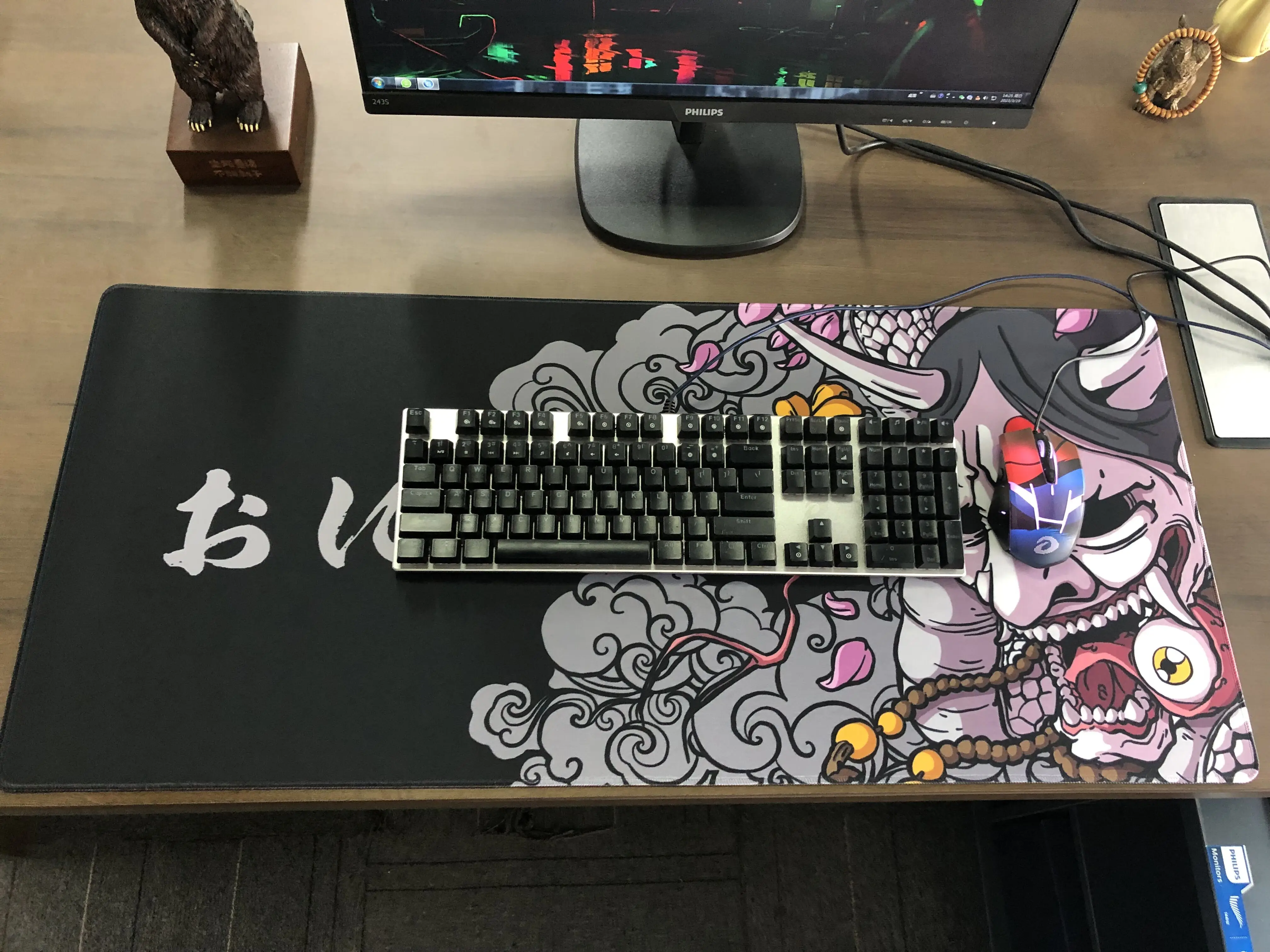 

Japanese-style Ghost Mouse Pad Pc Gamer Office Mousepad Gaming Speed Keyboard Pads XXL Mouse Mat Office Desk Protector Mat