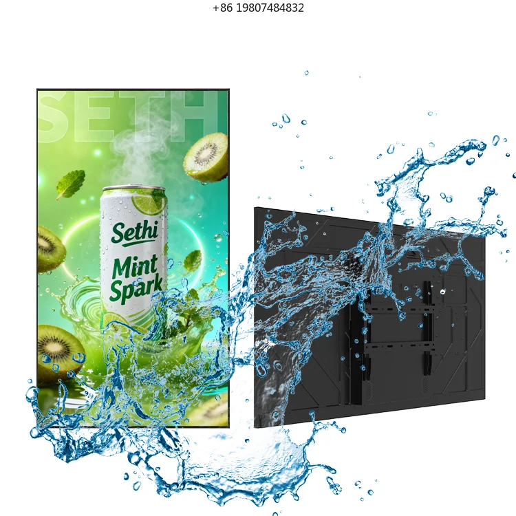 Factory Price 65 Inch Wall Mount Outdoor Totem Multimedia Digital Signage Kiosk, IP55 Waterproof Outdoor Advertising Screen