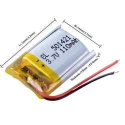 501522 501421 3.7V 110mAh Lithium Polymer LiPo Rechargeable Battery For Mp3 PAD E-book GPS Bluetooth pen Headset Headphone