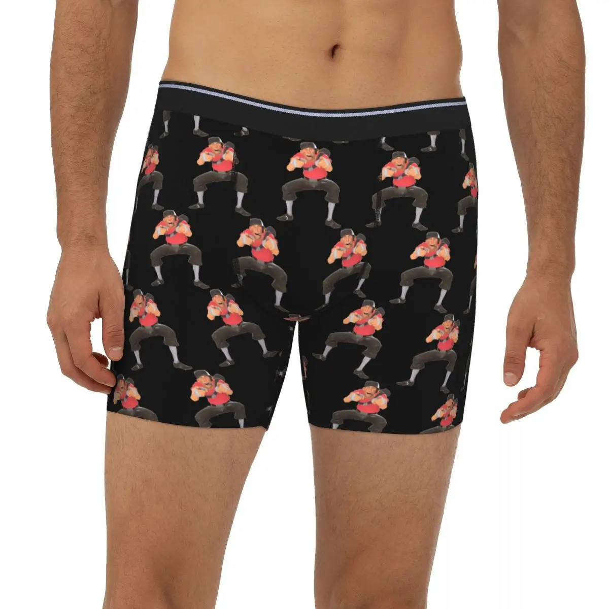 

Tf2 Scout Laugh Team Fortress Длинные трусы-боксеры Короткие мужские трусы Дышащее нижнее белье для мужчин Homme Подарки бойфренду