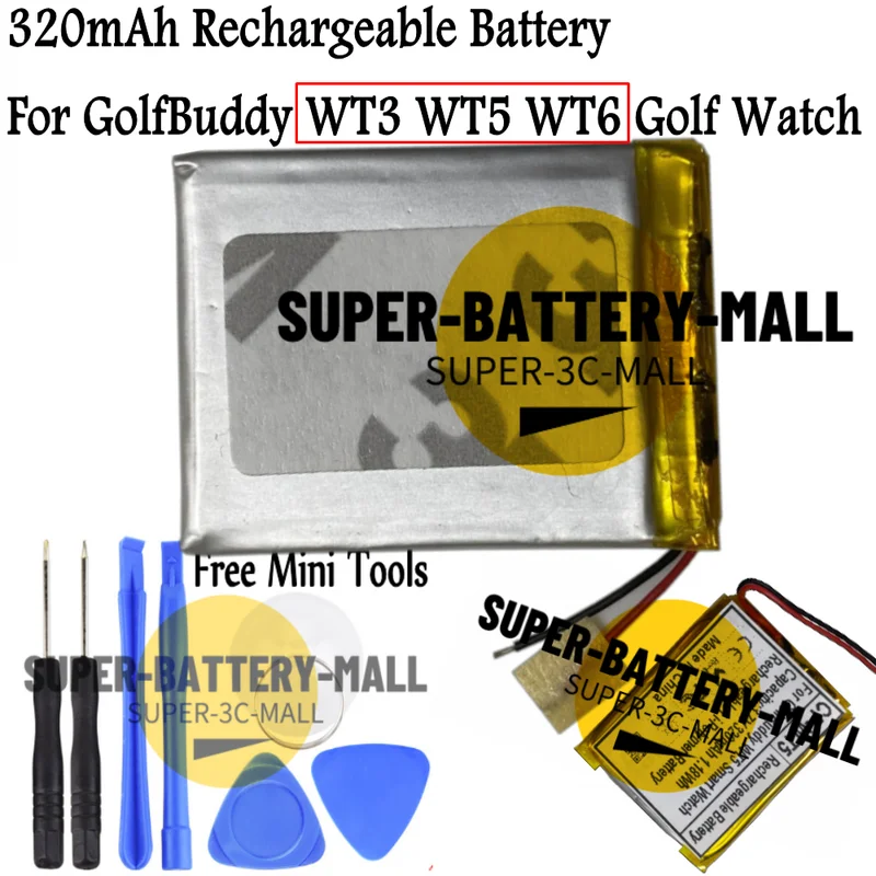 

320mAh Replacement Battery for Golf Buddy WT3 / WT5 / WT6 GPS Golf Watch