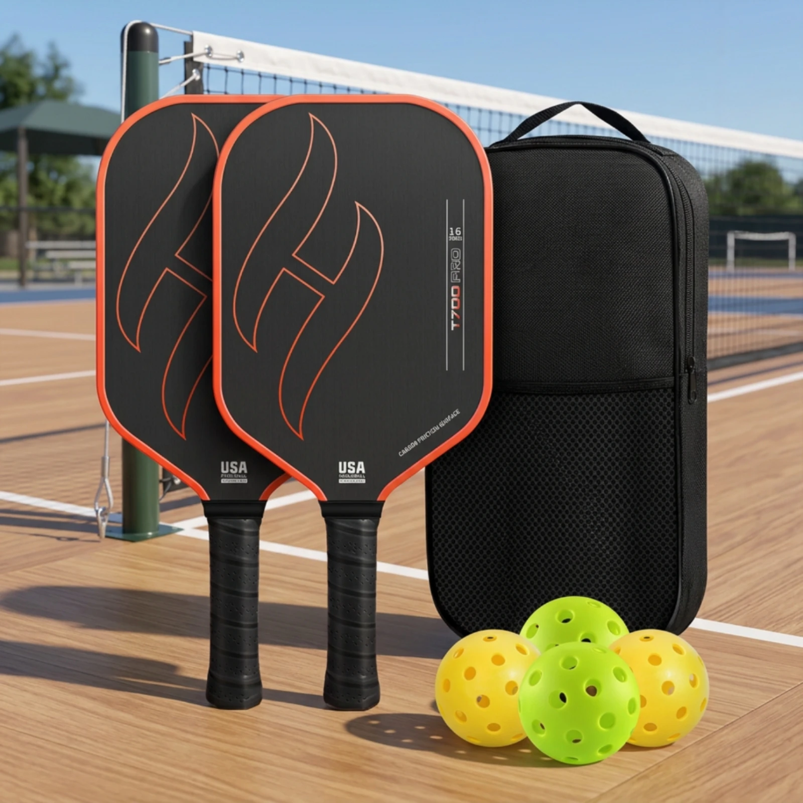 2-pieces-pickleball-paddle-set-with-balls-carbon-fiber-pickleball-set-with-bag-sporting-goods-non-slip-sweat-absorbing