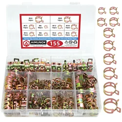 75/90/155PCS Auto Vrachtwagen Lente Clip Slangklem Stookolie Waterleiding Buisklem Japanse slang sluiting Assortiment Kit