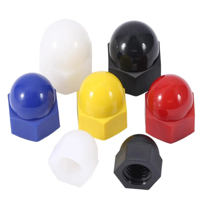 Hochwertige Nylonmuttern M3 - M20, Sechskantmuttern, dekorative Kappenmuttern