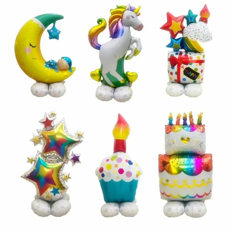 

New Standing Horse Cake Moon Aluminum Foil Balloon Birthday Party Decoration Shop Opening Wedding Event