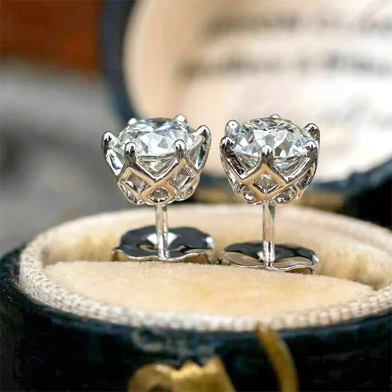 Wunderschöne 0,5-2 Karat D-Farbene Moissanit 925 Sterling Silber Damen-Ohrstecker Top Funkelnder Hochzeitsschmuck – Detail 15