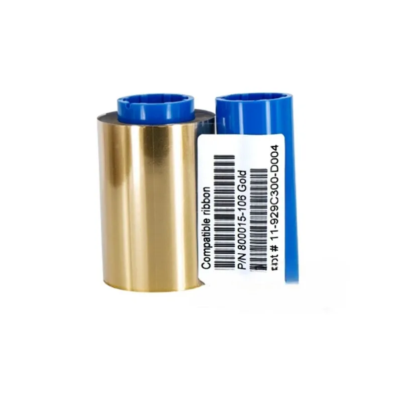 Compatible 800015-106 Gold Ribbon 1000 Prints For Zebra P310i P300F P300 P320i P400 P600 P720C Card Printer