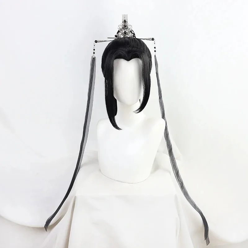 DY20 المسؤولين السماويين يبارك مينغ يي انه Shuangxuan كوس شعر مستعار أسود شعر مستعار تأثيري حلي هان فو Halloween25