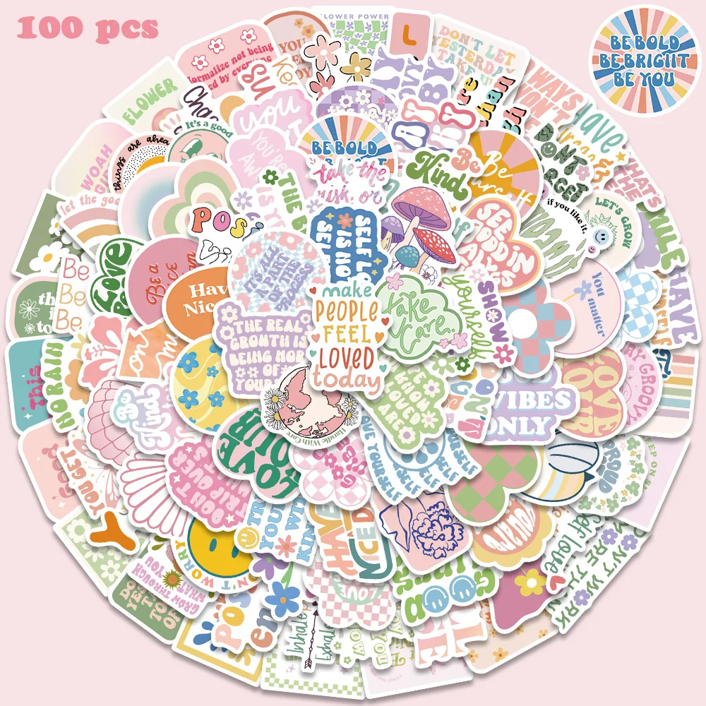 

50/100pcs Danish Pastel Graffiti Stickers Cute Aesthetic Decals for Laptop Suitcase Guitar Phone Helmet Scrapbook Stickers