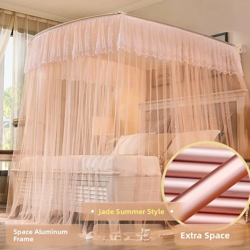 Retractable U-Shaped Mosquito Net Floor Standing Fishing Rod Stand Thickened Bracket  Double 15m 18m Bed Mosquito Net