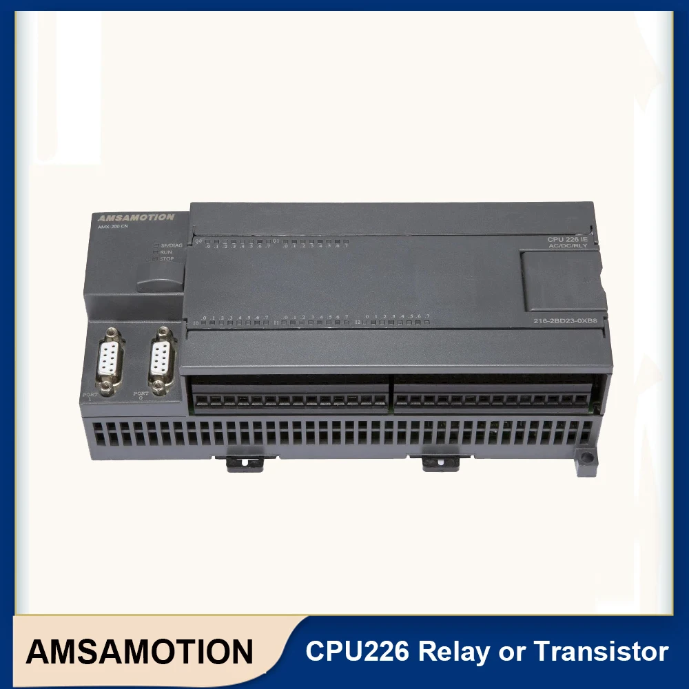 Amsamotion cpu226 é compatível com siemens S7-200 plc controlador cpu226 6es7 216-2bd23-0xb8 relé plc 24i 16o transistor plc