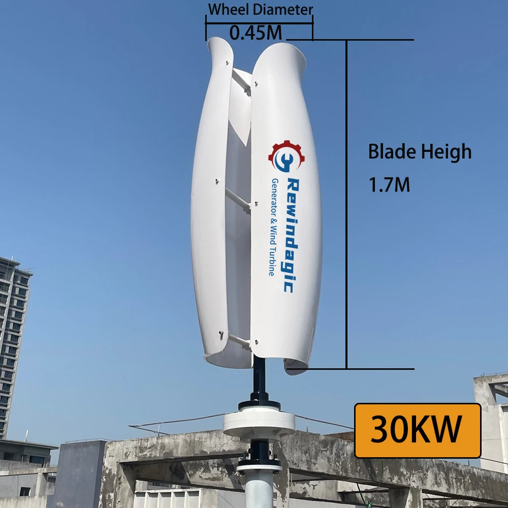 Free Energy 10KW 20KW 30KW 3Phase AC 24V 48V 96V 220V Wind Turbine Generator Vertical Axis Windmill Off Grid System For Home view 6