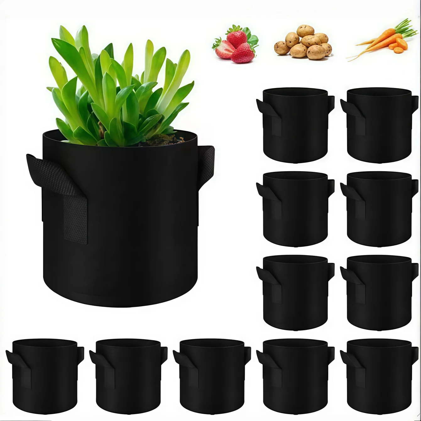 2Pcs Large Capacity Box-Style Tomato Planting Bags, Garden Style Design, Non-Woven Fabric Planters, with Handles