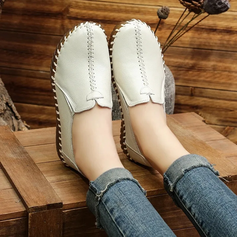 Neue hohle, atmungsaktive Schnürschuhe mit Schnürung für Damen, Oxfords aus Kunstleder, Slip-On-Flats für den täglichen Gebrauch, Mokassins – Detail 22