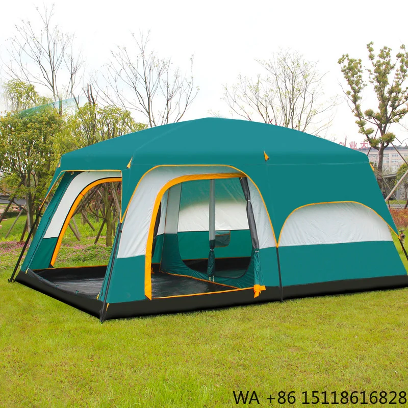 WOQI Two Room extra Large Outdoor Camping Tents 6-10 Man Waterproof Outdoor Family Luxury Family Tents