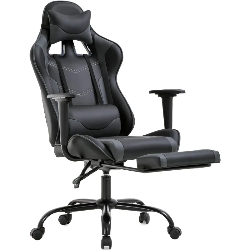 

High-Back Office Chair Ergonomic PC Gaming Chair DeskChair Executive PU Leather Rolling Swivel Computer Chair with LumbarSupport