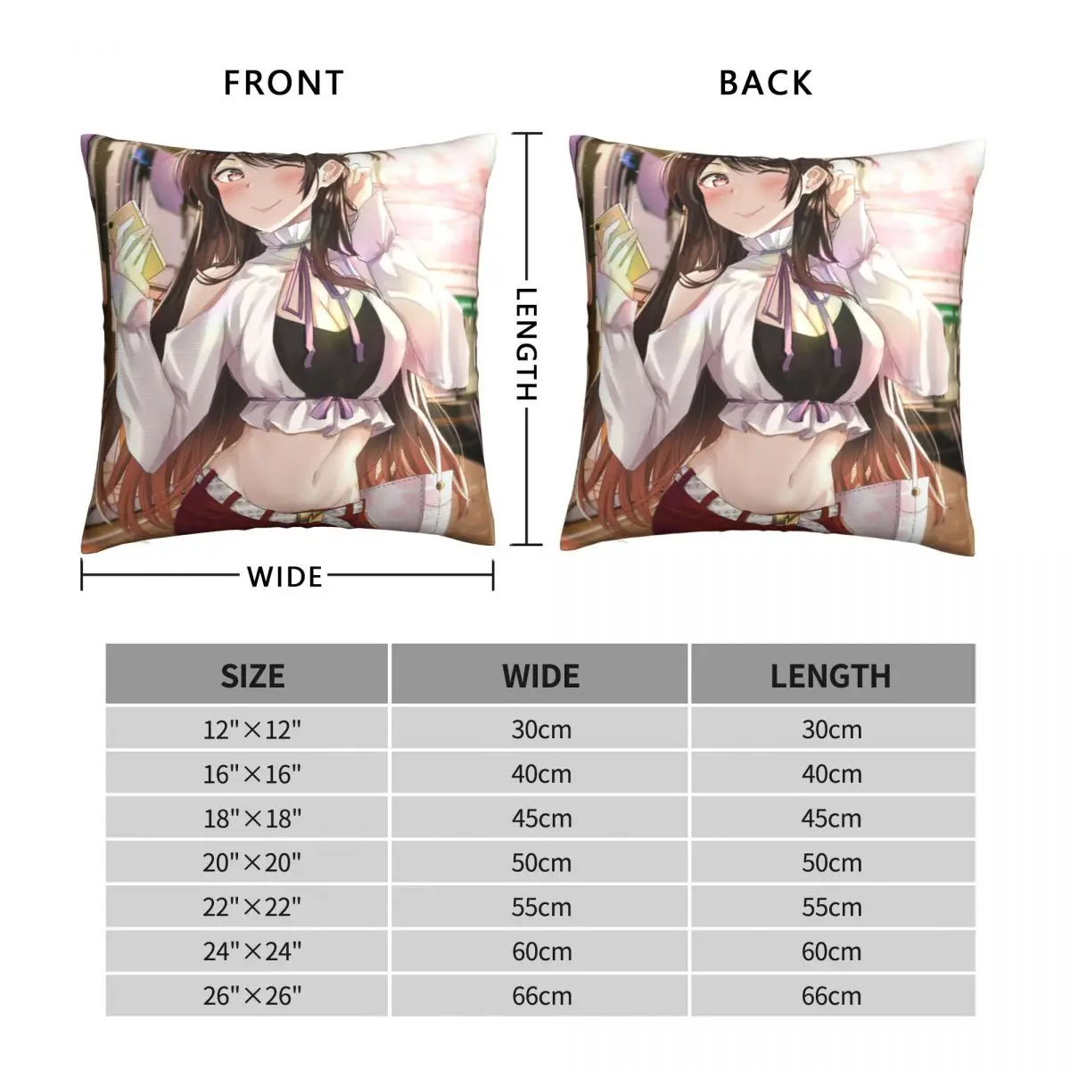 Chizuru Mizuhara Rent A Girlfriend Square Pillowcase Polyester Linen Velvet Decorative Throw Pillow Case Sofa Cushion Cover