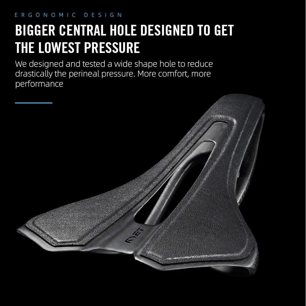 RYET Ultralight Full CARBON Bike Saddle  85g 249x143mm for MTB Gravel Road Bike 7x9 Dual-Track Hollow New Design Racing Saddle