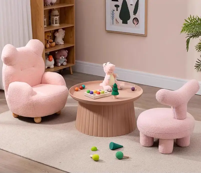 Little Bear Children's Room mini reading sofa, single tatami, cute baby cartoon chair, lazy back chair