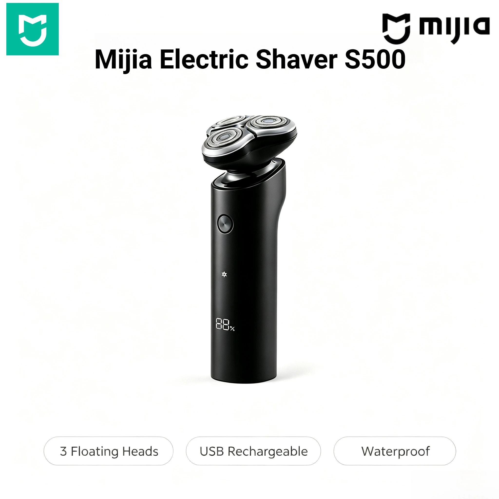 mijia-electric-shaver-s500-triple-floating-heads-ipx7-waterproof-led-display-usb-rechargeable-portable-men-beard-trimmer