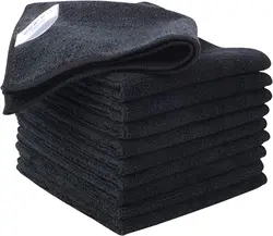 Hot Sale Household Microfiber Cleaning Cloth Dish Cloth For Washing Kitchen Washcloth Fast Drying Black 12inx12in 10 Pack