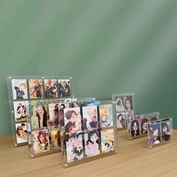 Acrylic Standing Card Holder,Trading Card Cases Protectors for Photocard Baseball Basketball Card Display for 3in Polaroid Photo