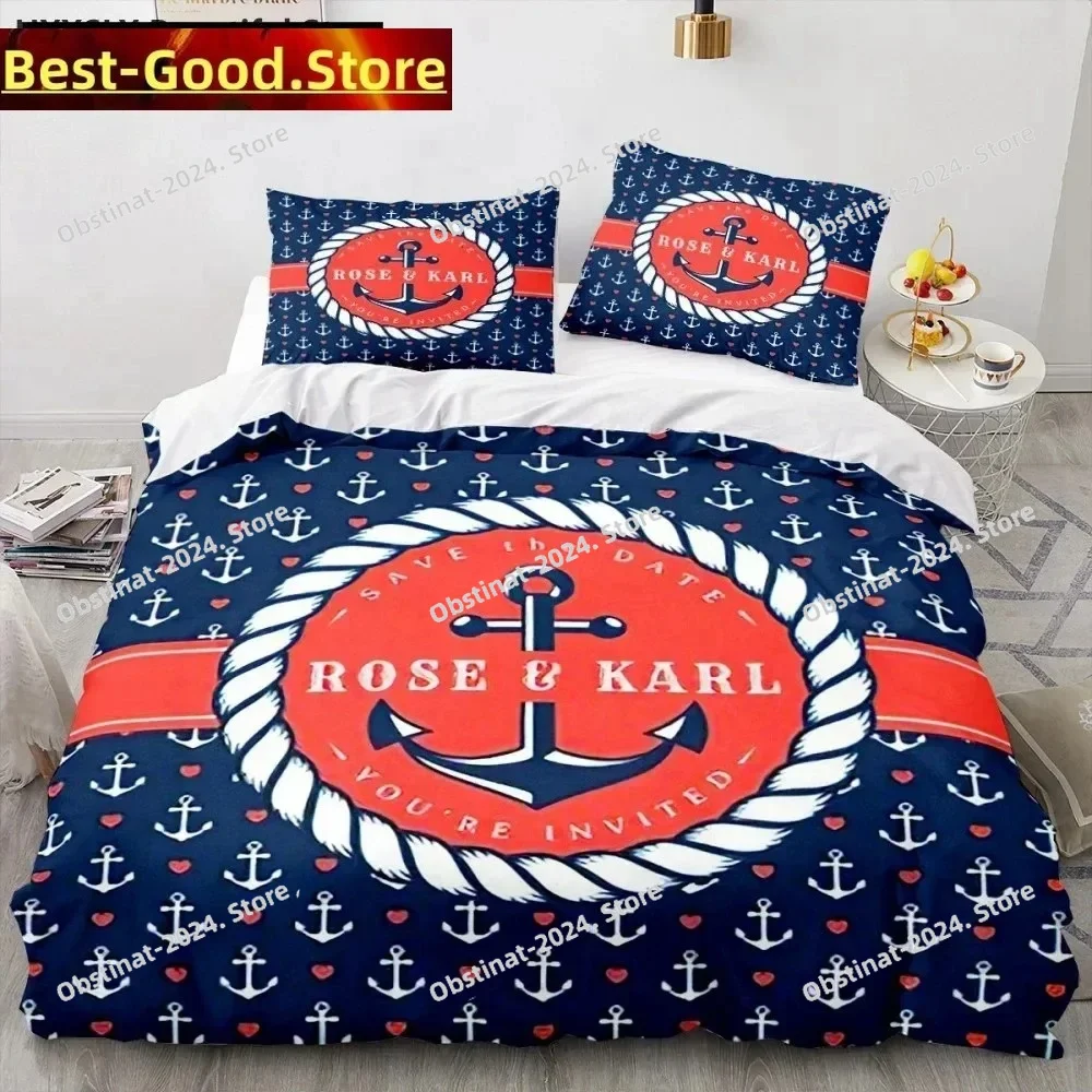 

Ship Anchor Nautical 3D Duvet Cover Sea Pillowcases Quilt Cover Home Decor Gift Fashion Twin Queen King Polylester Bedding Set