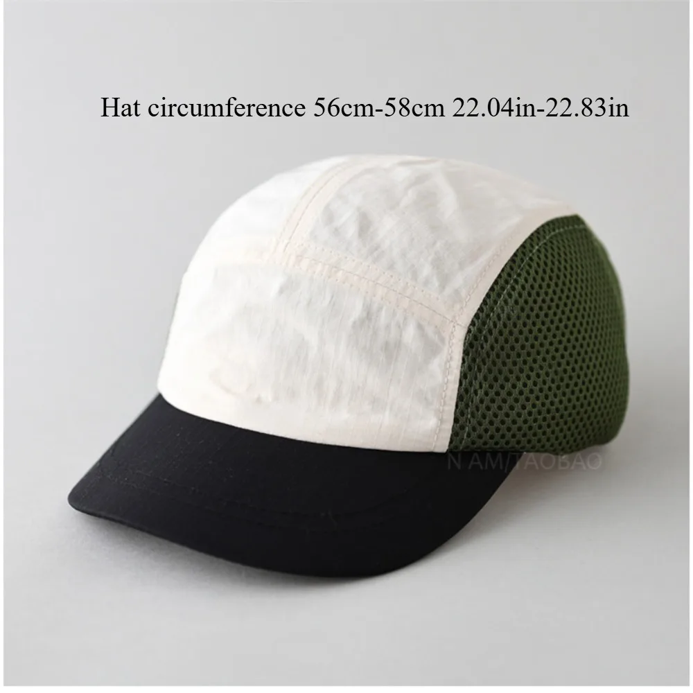 New 5 Panel Quick Dry Mesh Baseball Cap Color Block Splicing Breathable Unisex Casual Versatile Peaked Hat for Outdoor Daily