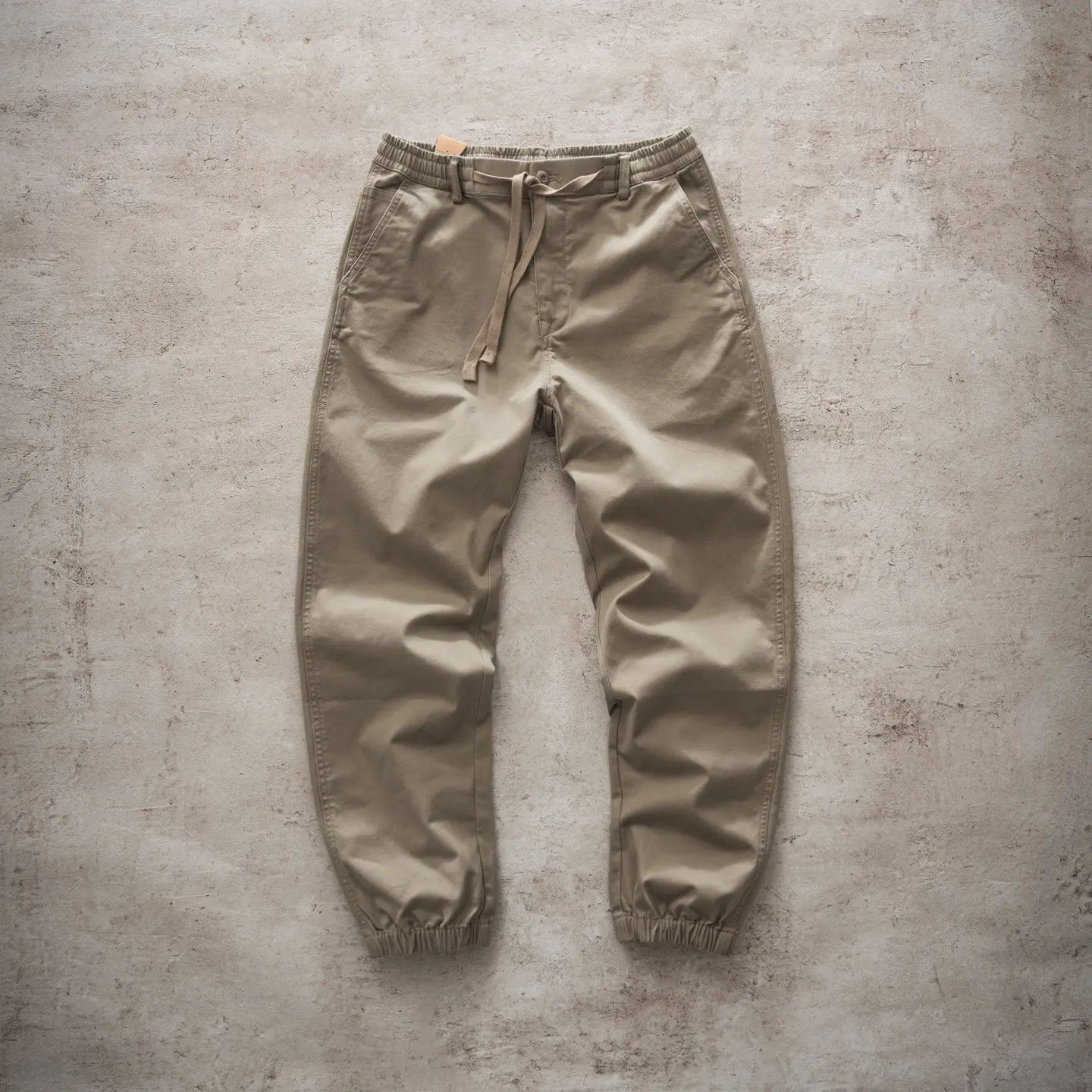 2026 Spring New American Retro Comfortable Twill Elastic Waist Casual Pants Men's Multi-pocket Straight Ankle-length Trousers