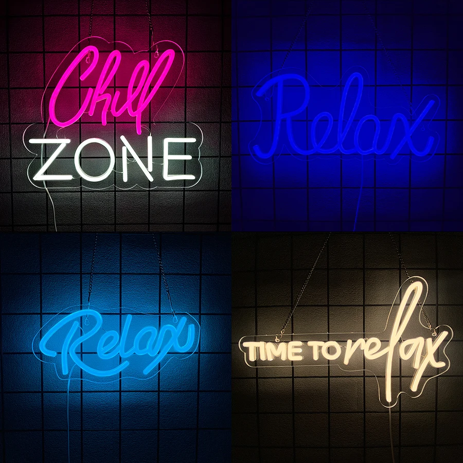 Relax Neon Sign For Wall Decor,Light Up Sign For Bedroom,Game Room,Beauty Salon,Massage Parlor,Man Cave,High-End Restaurant