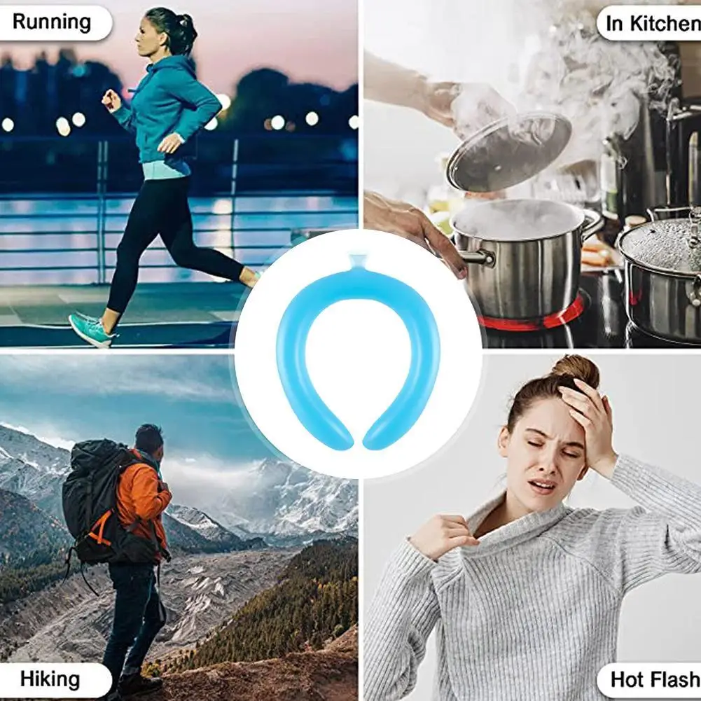 Summer Cooling Neck Ring Reusable PCM Neckband No Condensation Ice Cool Loop Heat Relief Wearable Body Cooler for Outdoor Sports