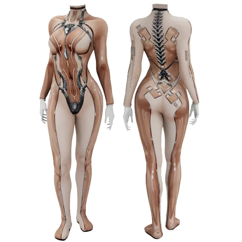 PS5 لعبة Stellar Blade Eve أزياء تنكرية للبطل الخارق بدلة نسائية فتاة Catsuit مطبوعة سباندكس Zentai الزي أزياء الهالوين