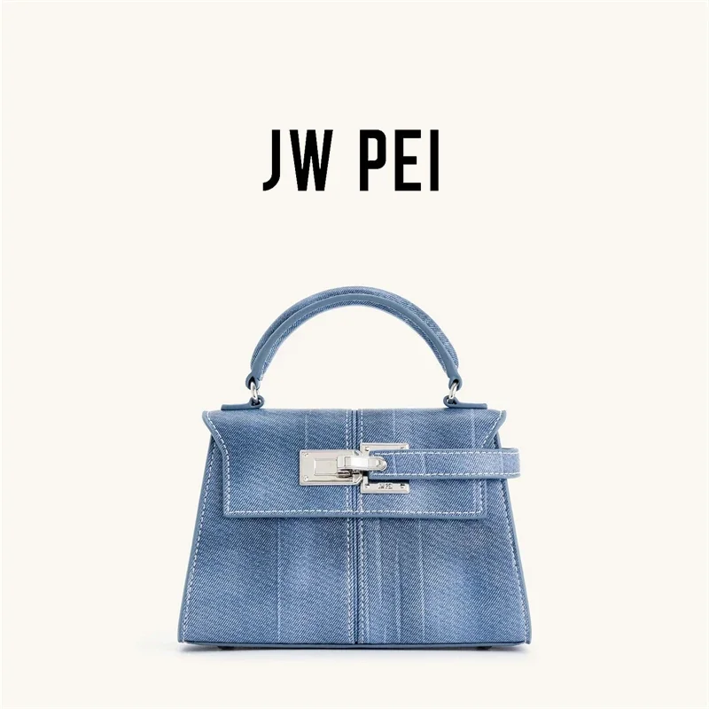 JW PEI Women's Handbag Elise Designer Fashion 2025 New Denim Blue Tote Bag Small Square Crossbody Bag Premium Women Bag