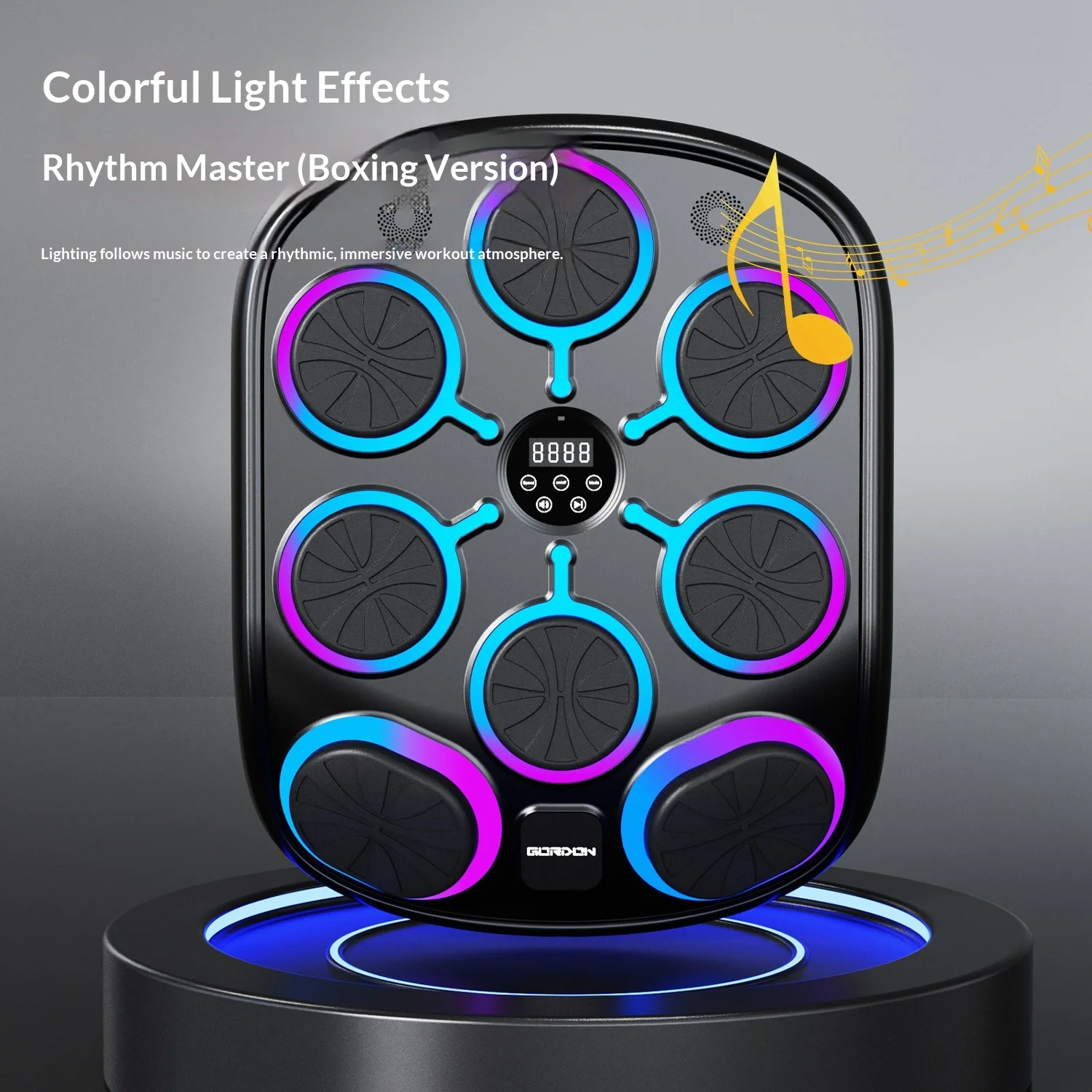 Cross-border for Eight-Target Music Boxing Target Home Wall-Mounted Punching Bag ABSPP Material China Boxing Trainer