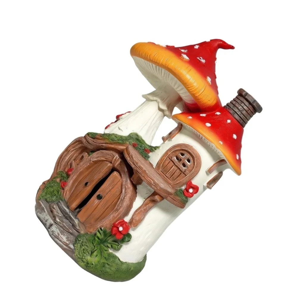 Mushroom Treehouse Ornament Resin Crafted Fantasy Decor Piece for Home Garden Patio and Indoor Space Enhancement