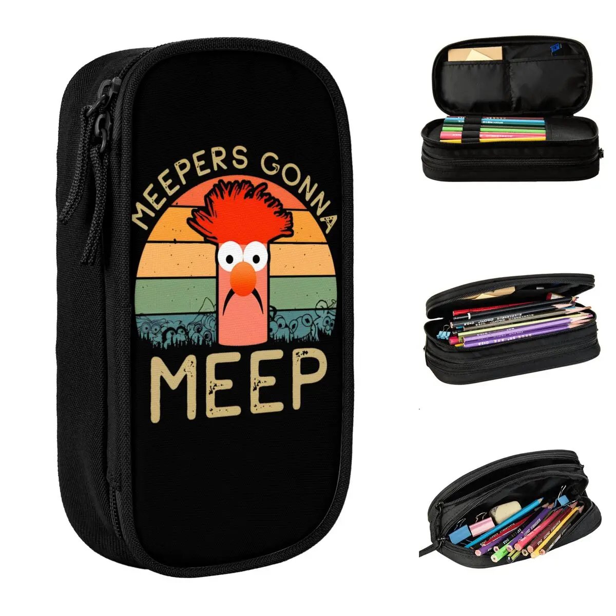 Cute Muppets Meepers Gonna Meep Pencil Cases Pencilcases Pen for Girl Boy Large Storage Bag Students School Gift Stationery