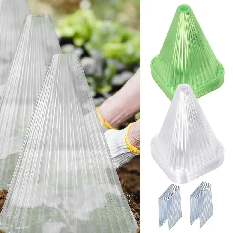 

50pcs Garden Cloches For Optimal Plant Growth Plant Protectors From Animals Growth Box Planting Tent Plant Clock Covers