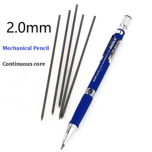 Imagen 2 del producto Lápices mecánicos de 2,0mm, lápices automáticos con recargas de plomo de Color/negro, escritura para estudiantes, dibujo, boceto de arte, papelería