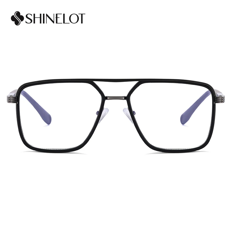 

82252 Durable Men Eyeglasses Gentleman Radiation Protection Double Bridge Business Glasses Male Eyewear Father's Gift